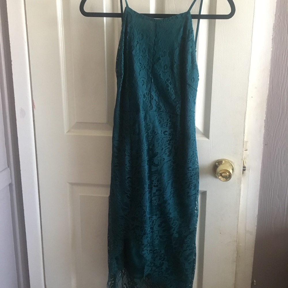 Emerald Green Lace Dress